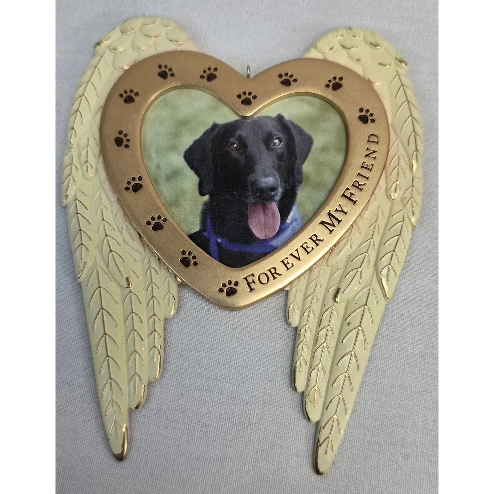 Hallmark 2020 Forever My Friend Angel Wings Heart Pet Memorial Photo Ornament